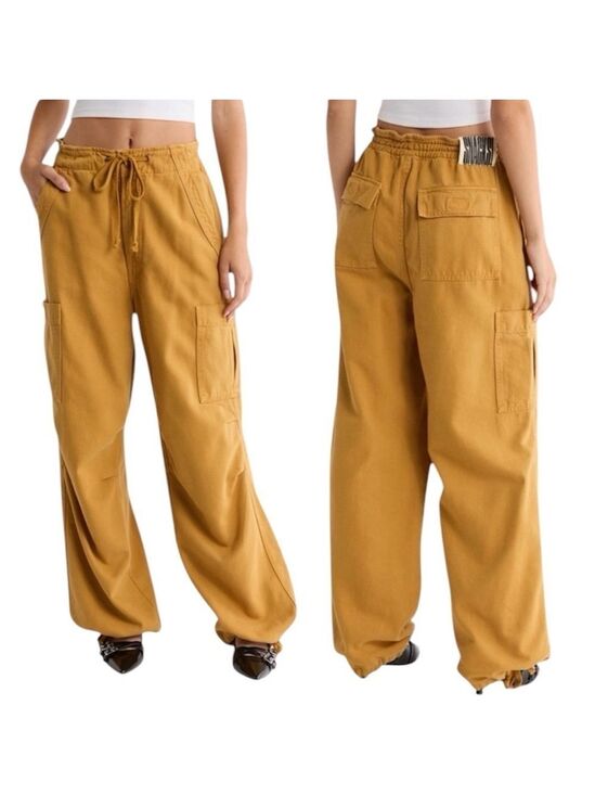 MOTHER Pants - Mother The Munchie Nerdy Cargo Pants High Rise Wide Leg Sz 30 NWT Wood Thrush